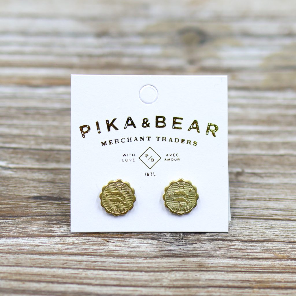 What S Your Sign Pisces Zodiac Stud Earrings By Pika Bear RAM Shop