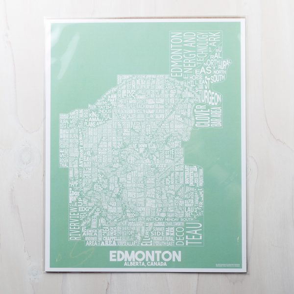 edmonton map mint print