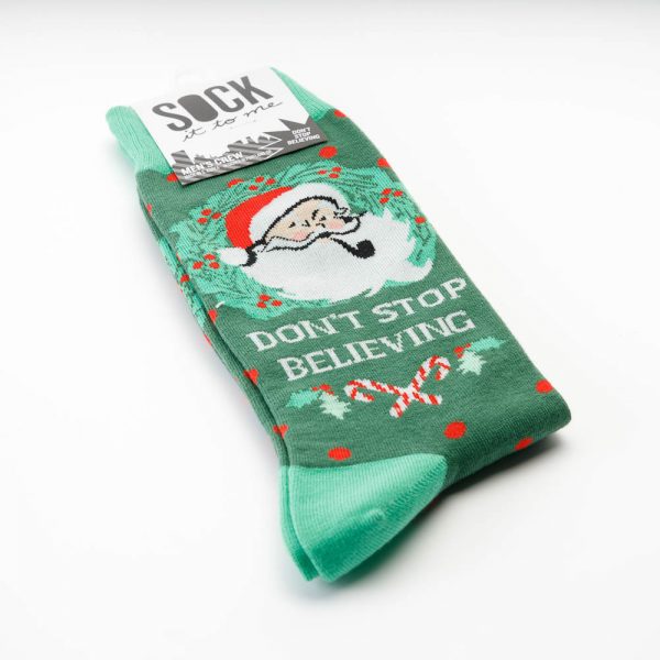 dont stop believing santa socks