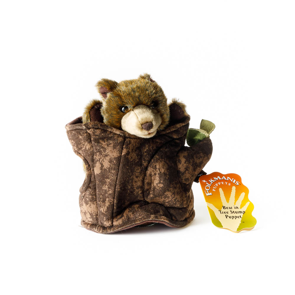 Folkmanis Bear in Tree Stump Puppet 2904 #3072 