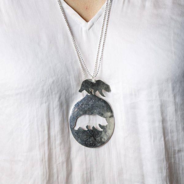 forked up bear cut out necklace