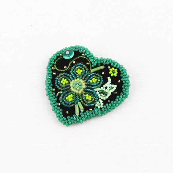 green heart brooch