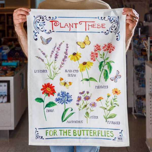 plant these for the butterflies tea towel