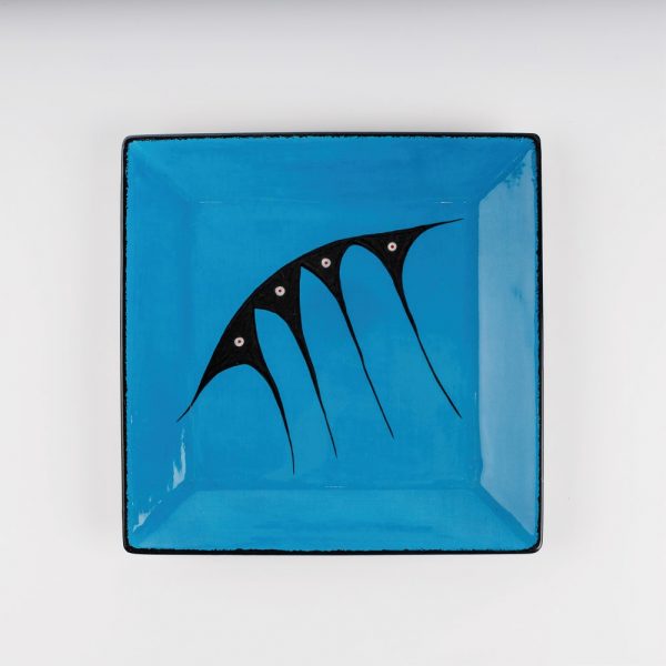 large square plate blue