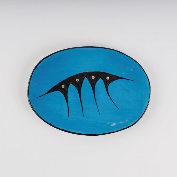 medium oval plate blue