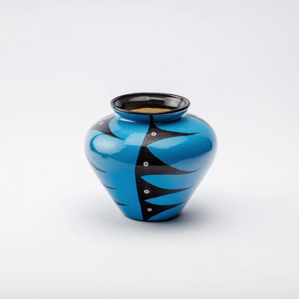 small harvest vase blue