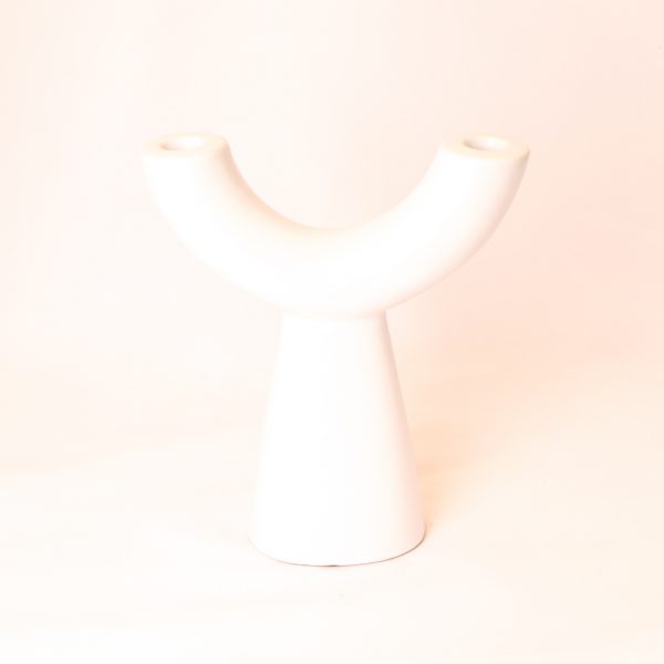 white candle holder