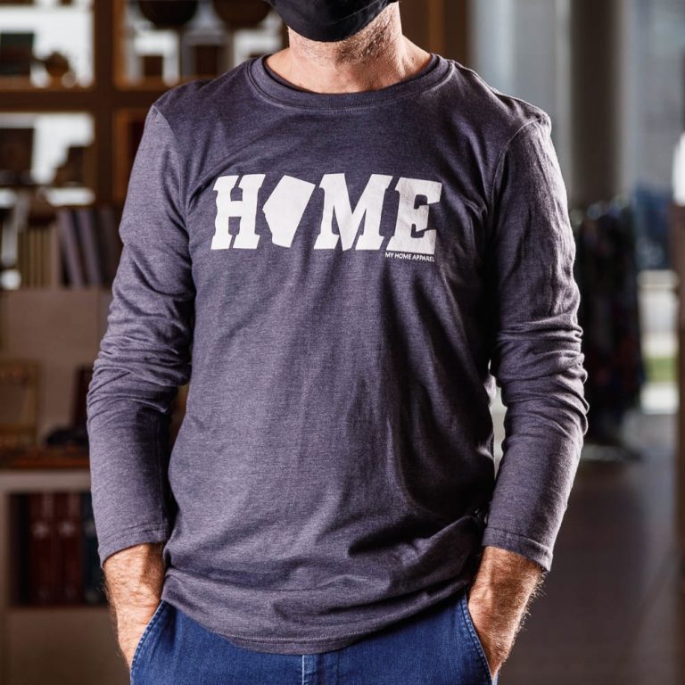 "Home" Alberta Slate Long Sleeved Shirt Size XXL by My Home Apparel
