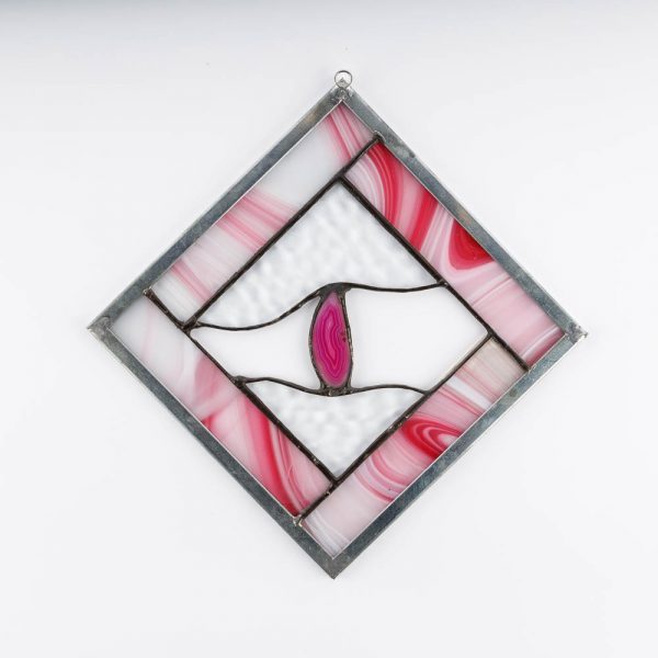 pink and white agate panel