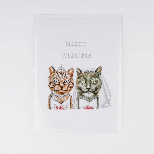 cats wedding card