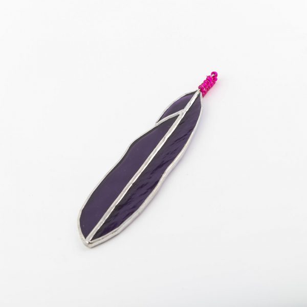 purple stained glass feather