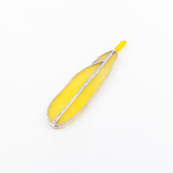 yellow stained glass feather