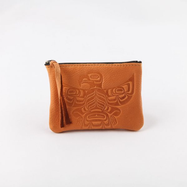 tan leather change purse