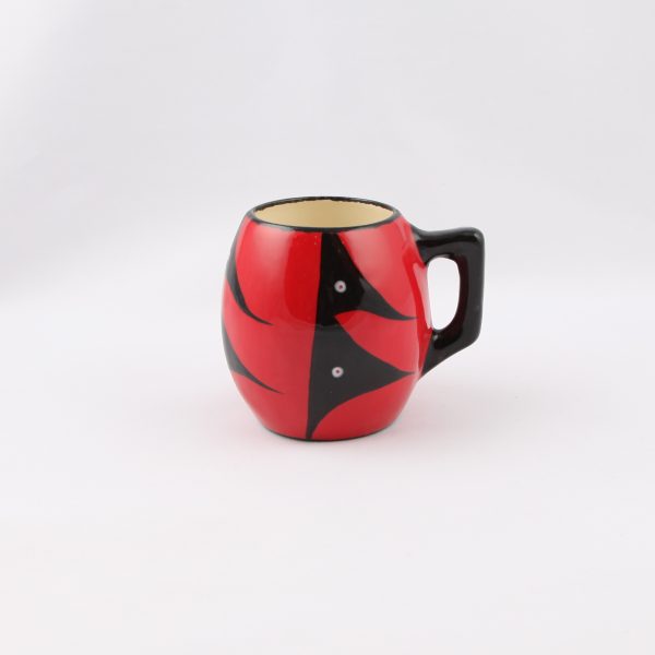 red red and white mug