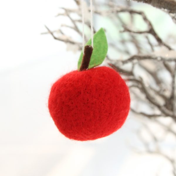 felt apple ornament