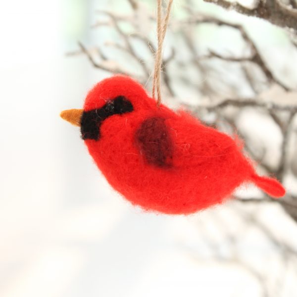 felt cardinal ornament
