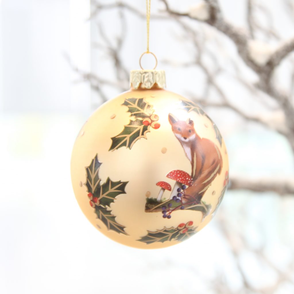 Fox Glass Ball Ornament RAM Shop
