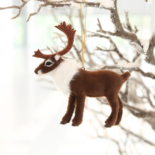 furry reindeer ornament