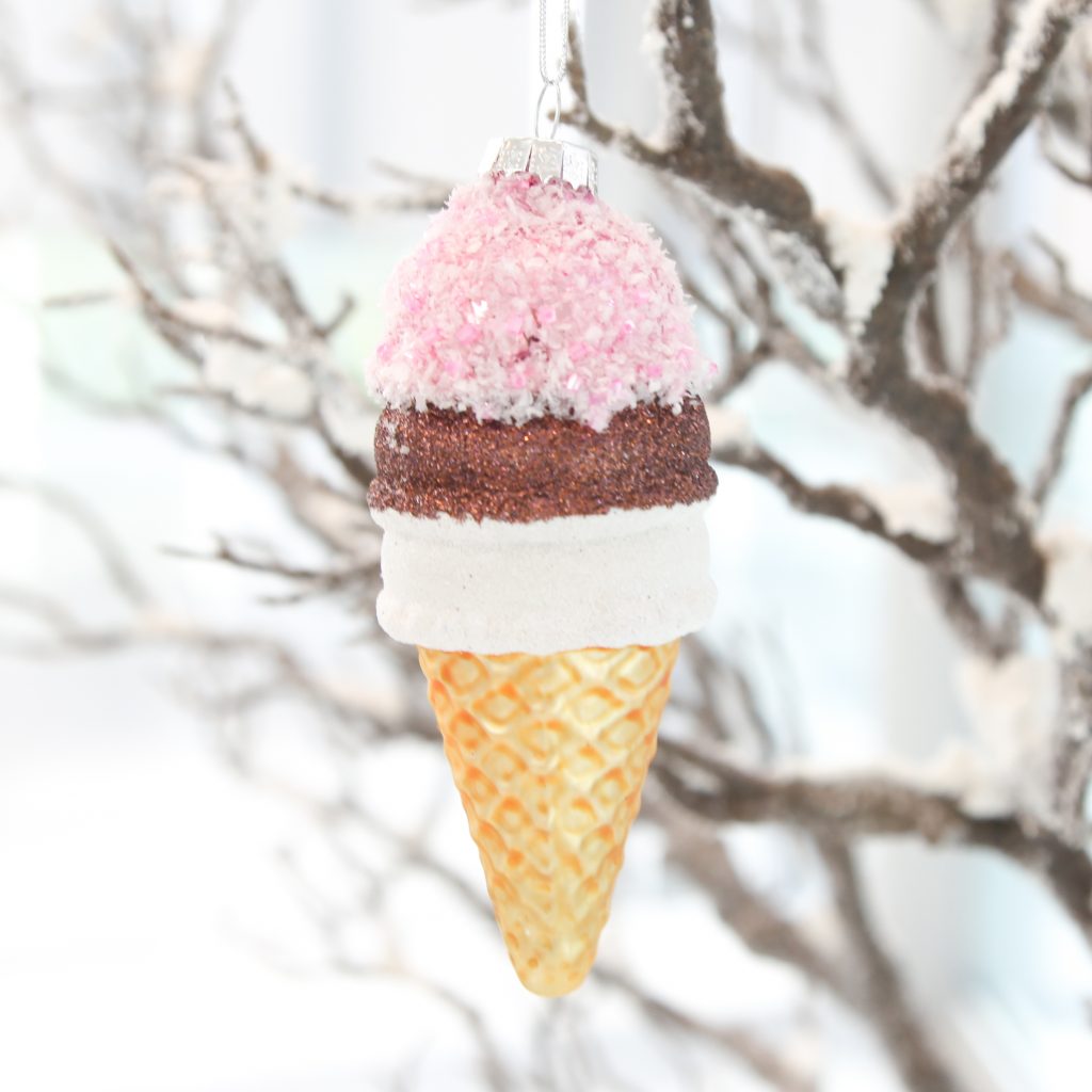 Glass Ice Cream Cone Ornament RAM Shop