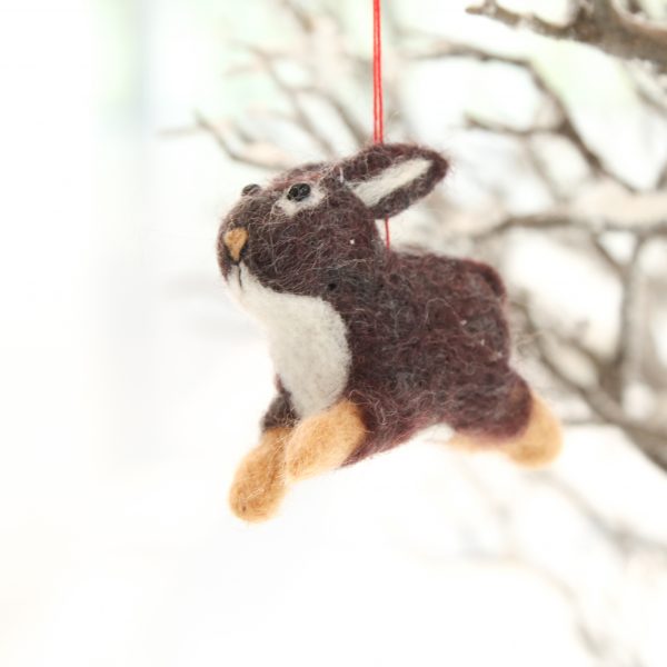 leaping rabbit ornament
