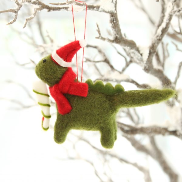 dinosaur with hat ornament