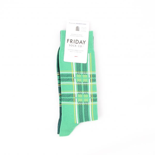 green plaid socks