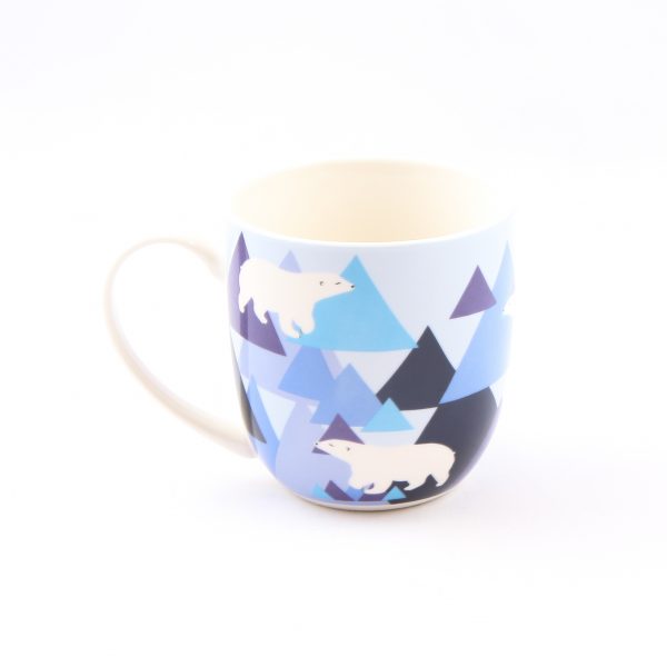 modern polar bear mug