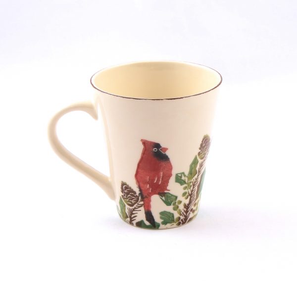 pine and cardinal mug