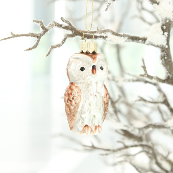 small glass owl ornament