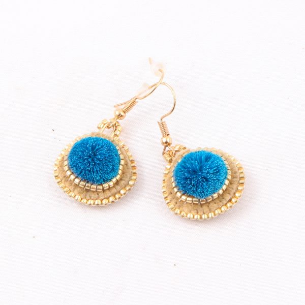 blue tufted earrings