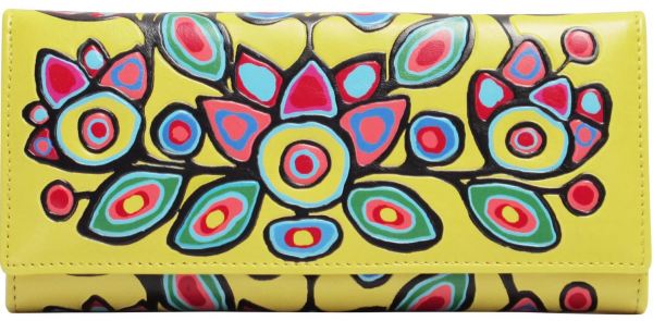 floral on yellow wallet