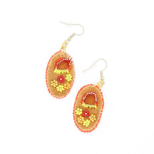 red moccasin earrings