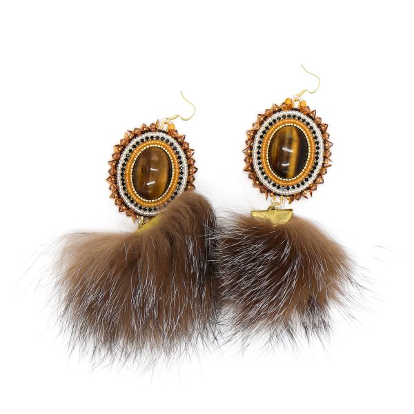 tigers eye fur earrings scaled