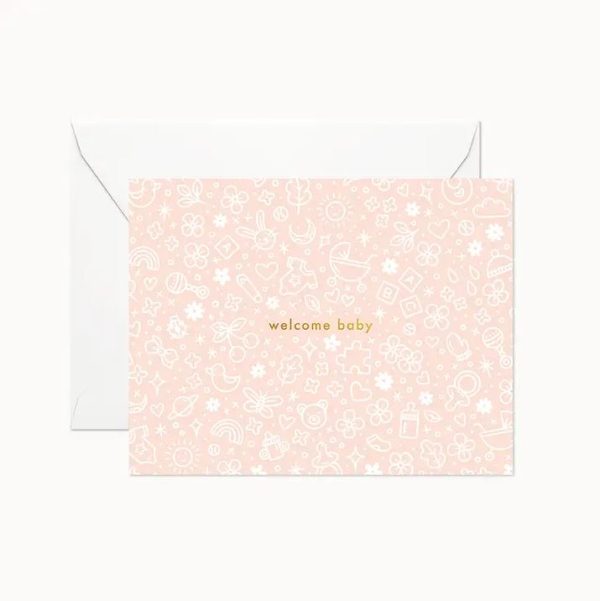 Welcome Baby Pink Card