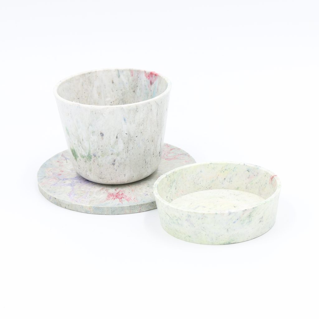 Recycled Plastics Plant Pot with Dish RAM Shop