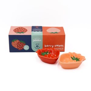 A set of 6 small strawberry shaped pinch bowls for dipping or whatever else you can imagine.
