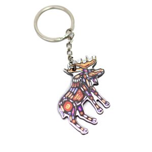 Moose-shaped keychain with spectacularly colours by John Rombough.