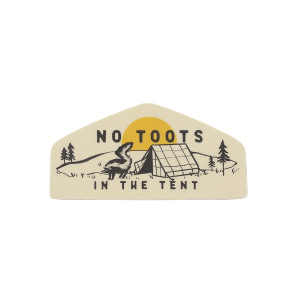 No Toots in the Tent Sticker scaled