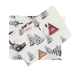 winterscape tea fabric pattern