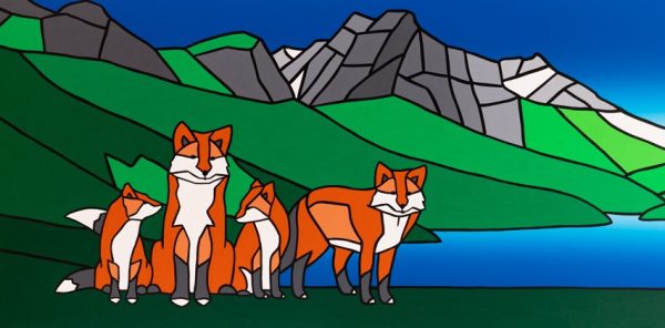 Playful Fox Family at Emerald Lake