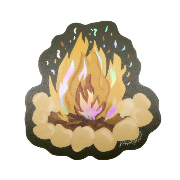 Holographic Campfire Sticker scaled