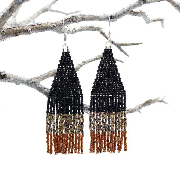 Black Copper Fringe Earrings scaled