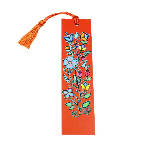 Red Ojibway Floral Bookmark scaled