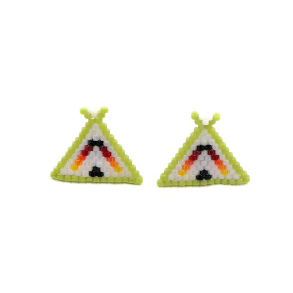 Lime Green Tipi Studs scaled