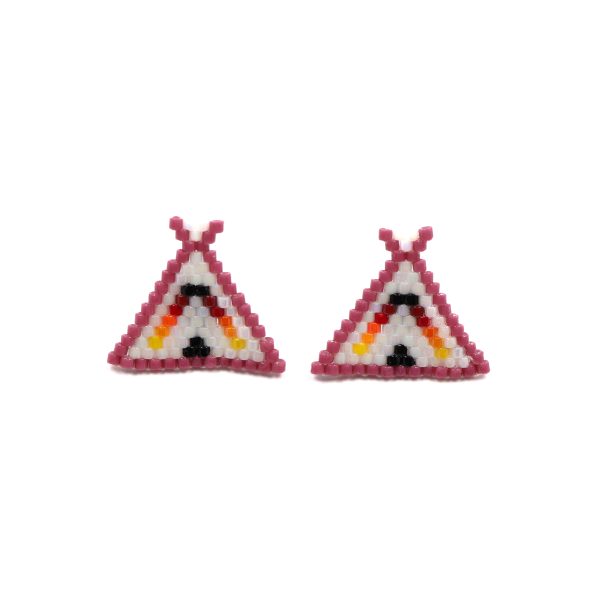 Pink Tipi Studs scaled