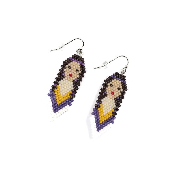 Purple and Yellow Lady Earrings scaled