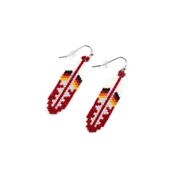 Red Feather Earrings scaled