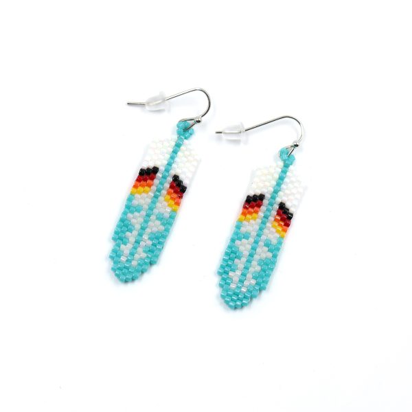 Turquoise Feather Earrings scaled