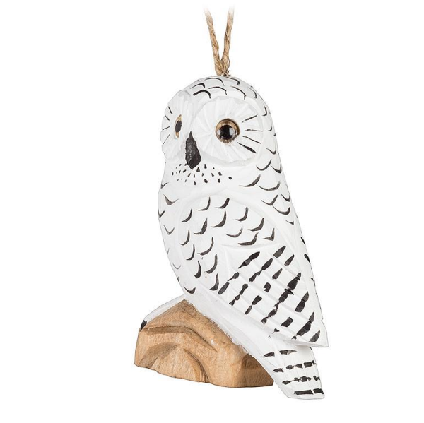 Perched Snowy Owl Ornament