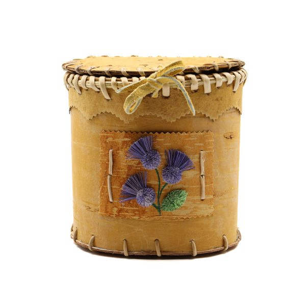 Birch Basket Purple Puffy Flowers scaled